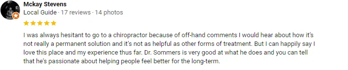 Chiropractic Lindon UT Mckay Stevens Testimonial